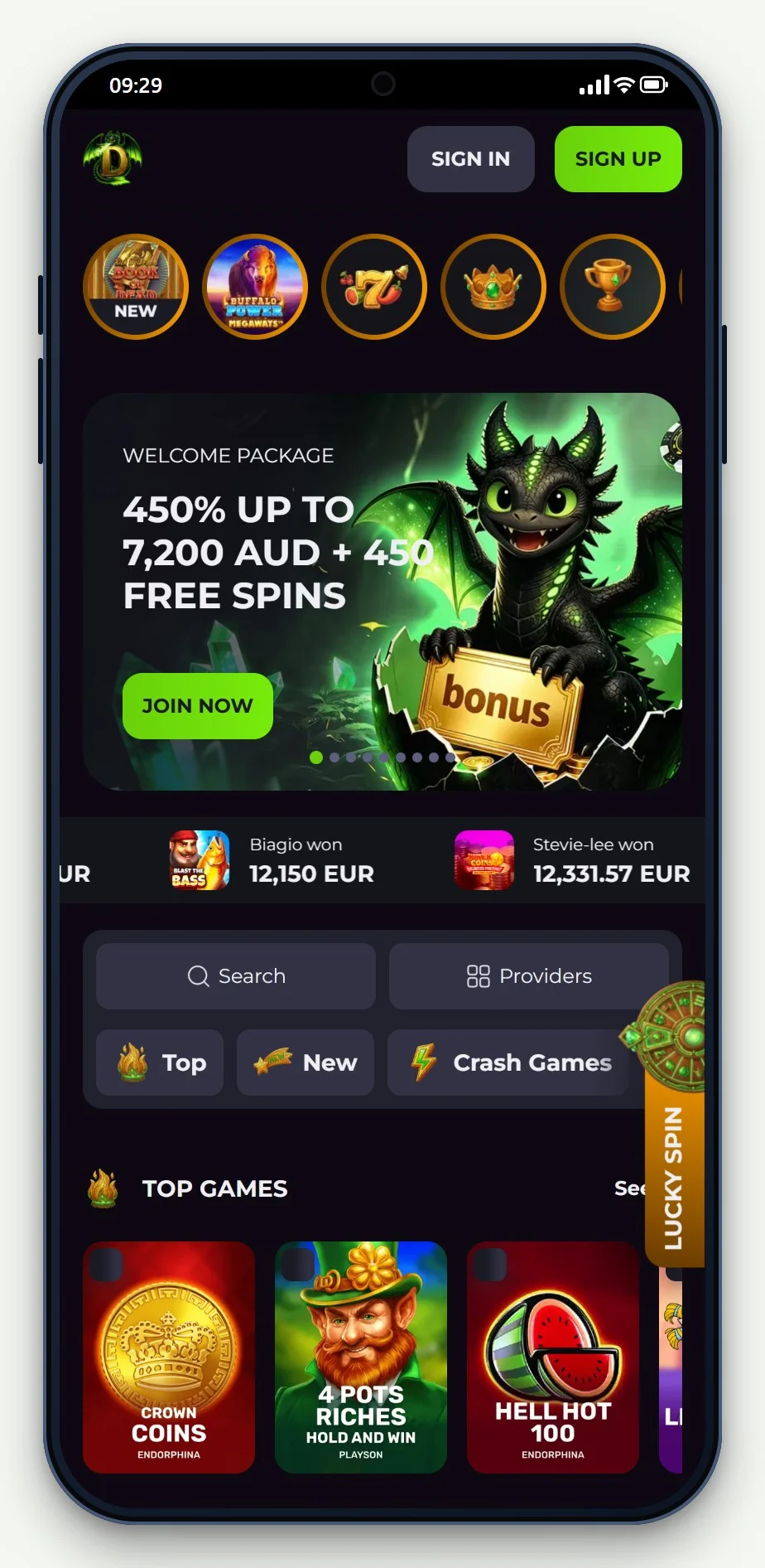 zimpler pokies australia: Drakaris mobile lobby
