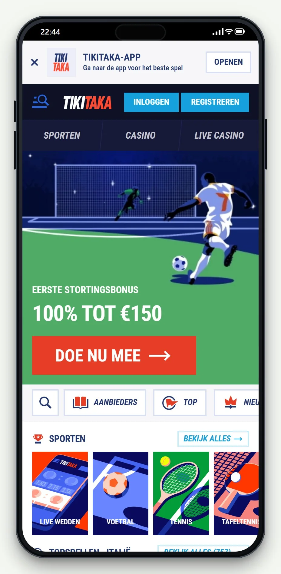 online casino zimpler: TikiTaka op mobiel