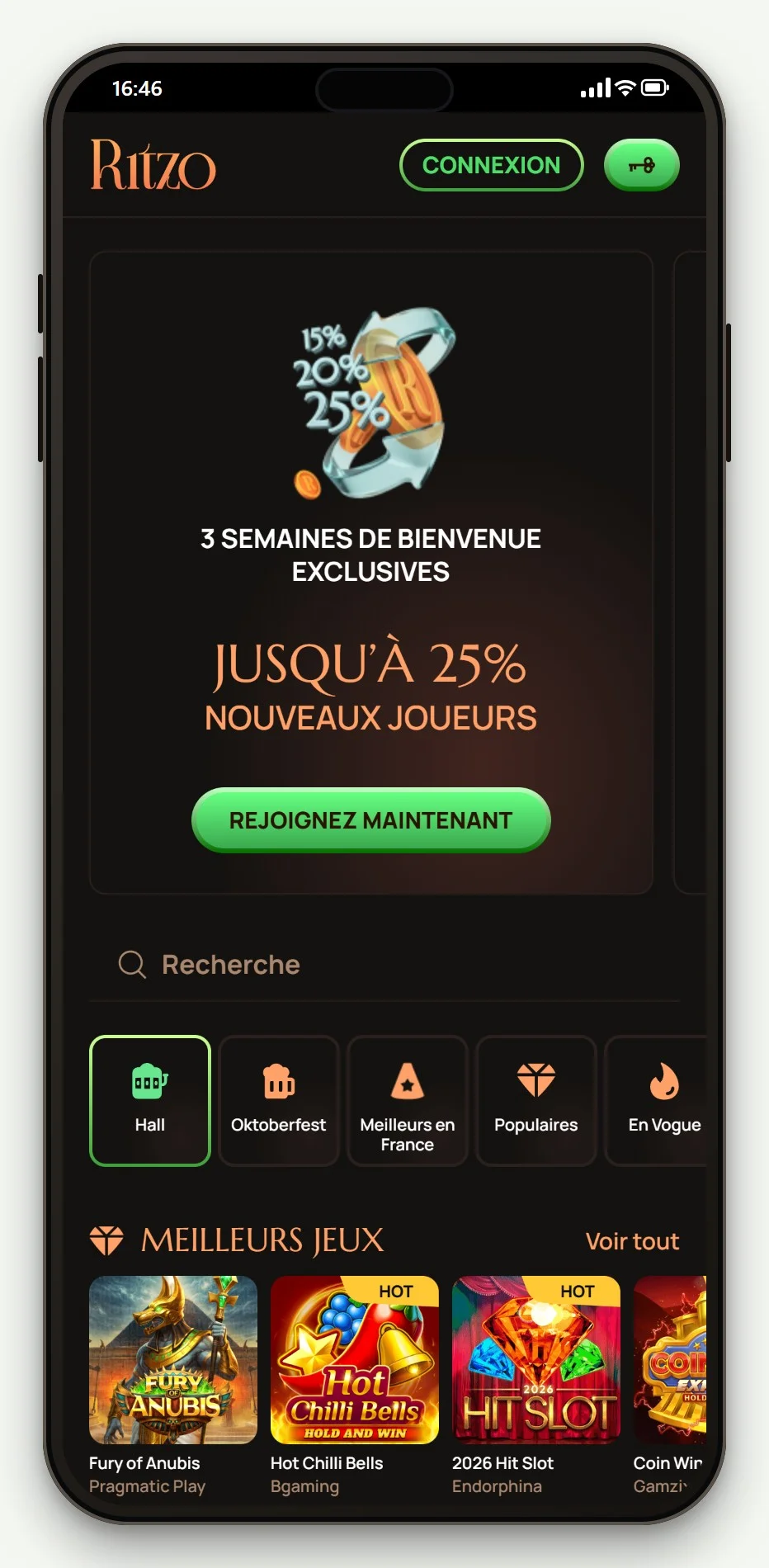 meilleur casino zimpler: Ritzo sur mobile