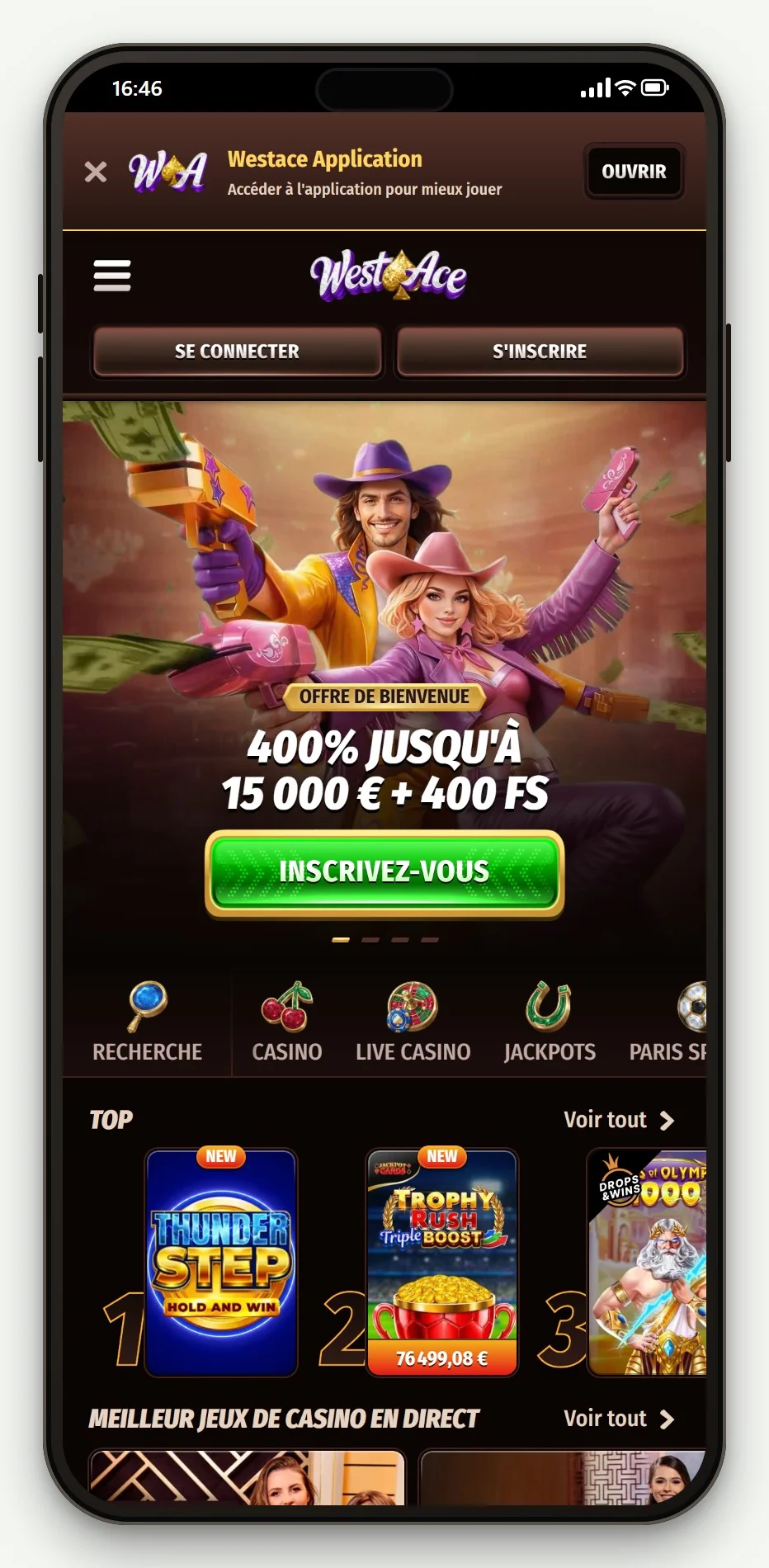casino en ligne zimpler: WestAce sur mobile