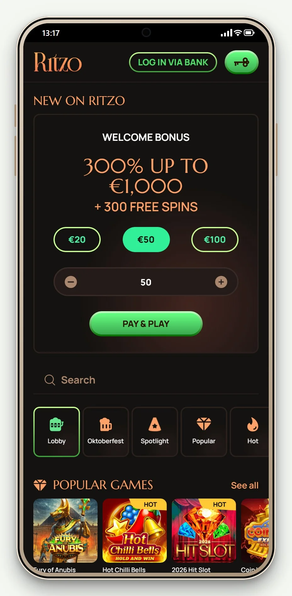 zimpler casino utan spelpaus: Ritzo i mobilen