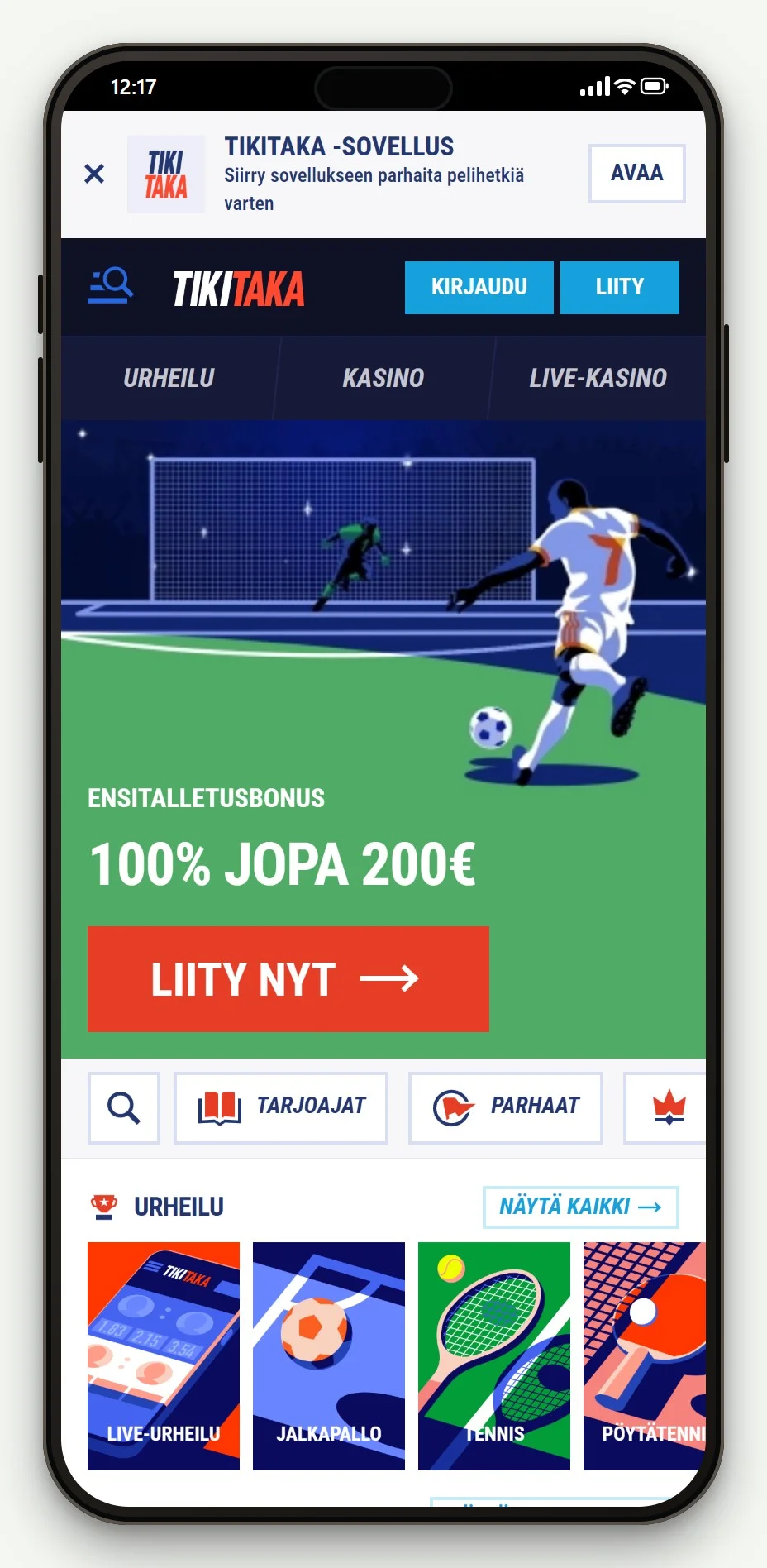 zimpler talletus kasinot: TikiTaka mobiiliaula