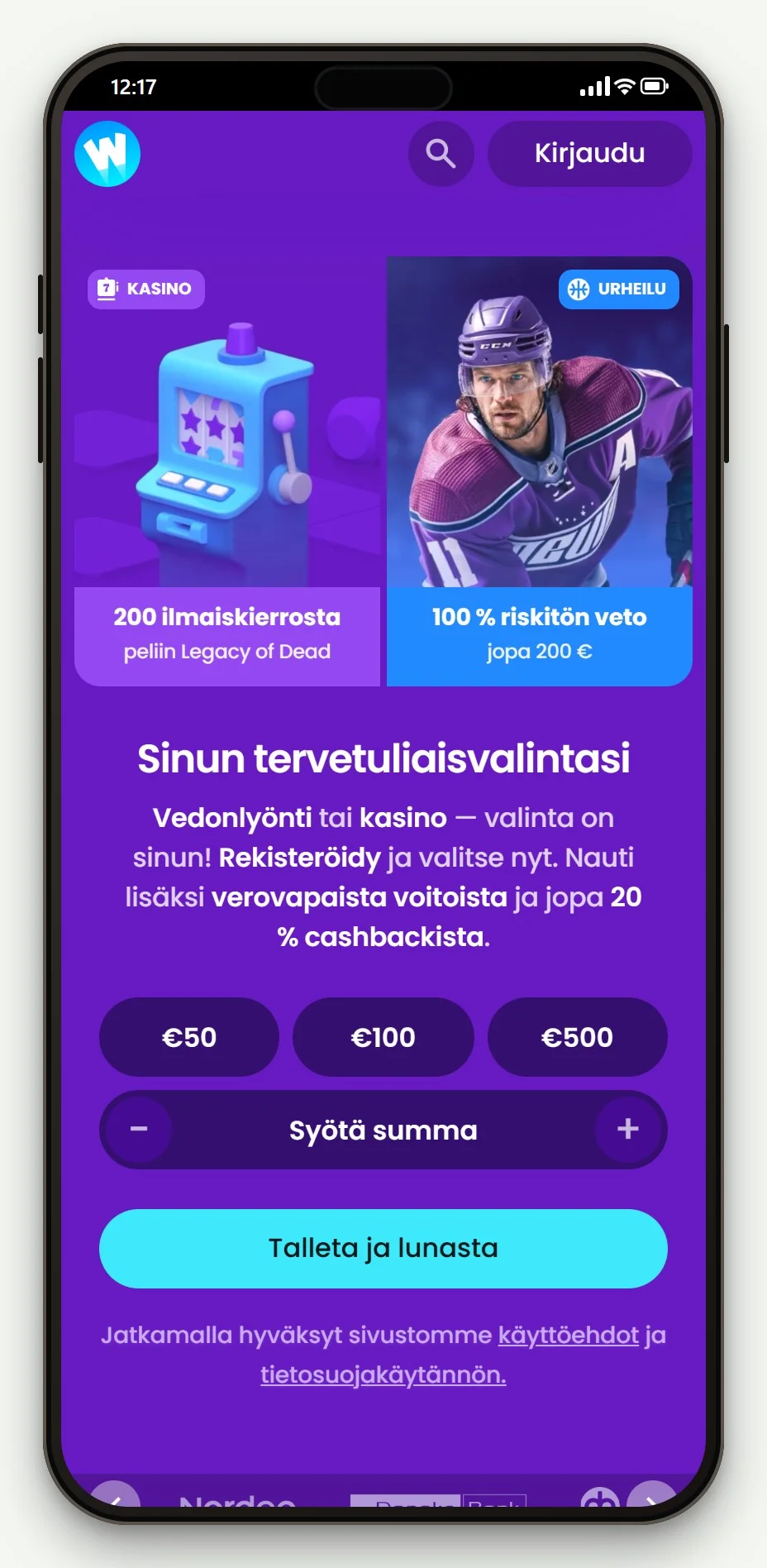 uudet zimpler kasinot: Winnerz puhelimessa