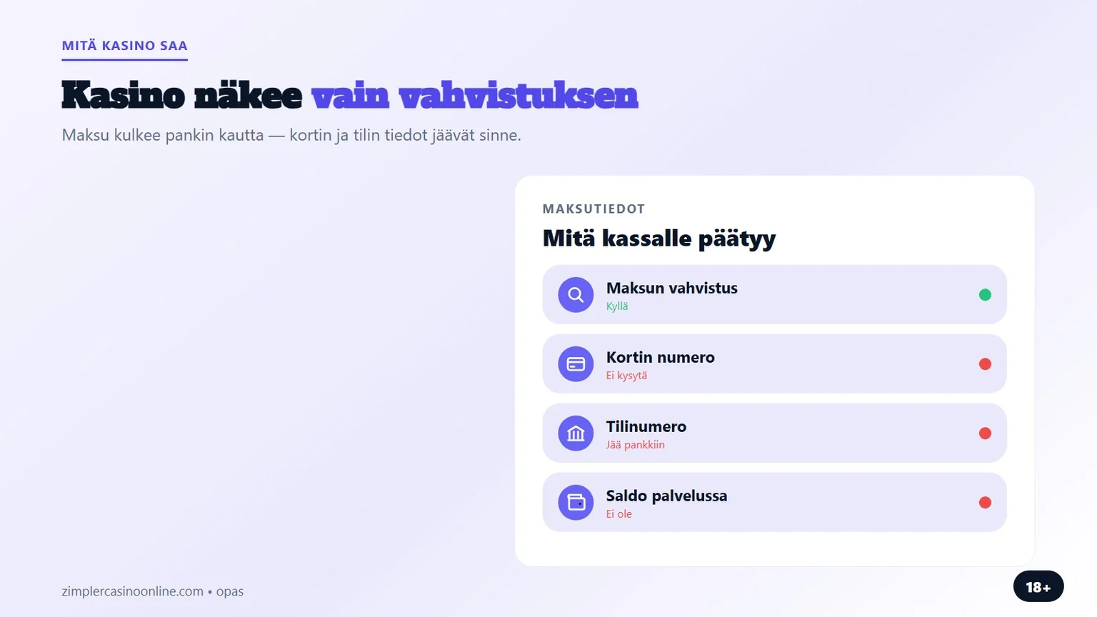 zimpler kasinot: mitä kassa saa nähdä maksun yhteydessä